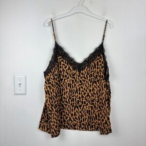 BP Lace Trim Leopard Print Camisole Top